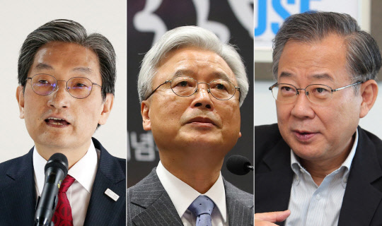 문재인 대통령이 분위기 쇄신을 위한 청와대 비서진 개편을 이르면 다음 주에 단행할 수 있다는 관측이 청와대 안팎에서 제기되고 있다. 사진은 임종석 비서실장 후임으로 거론되고 있는 3인으로 왼쪽부터 노영민 주중대사, 조윤제 주미대사, 정동채 전 문화관광부 장관. 연합뉴스